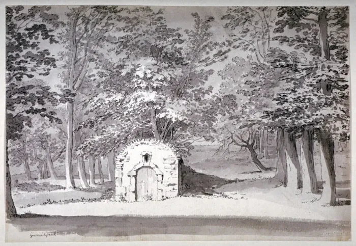 Framed Print : An ice house or conduit in Greenwich Park, London, 1772. Artist: Samuel Hieronymus Grimm Framed Print : An ice house or conduit in Greenwich Park, London, 1772. Artist: Samuel Hieronymus Grimm