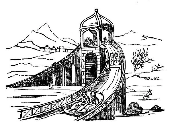 Ice Mountain, artificial sledge run, Russia, 1836