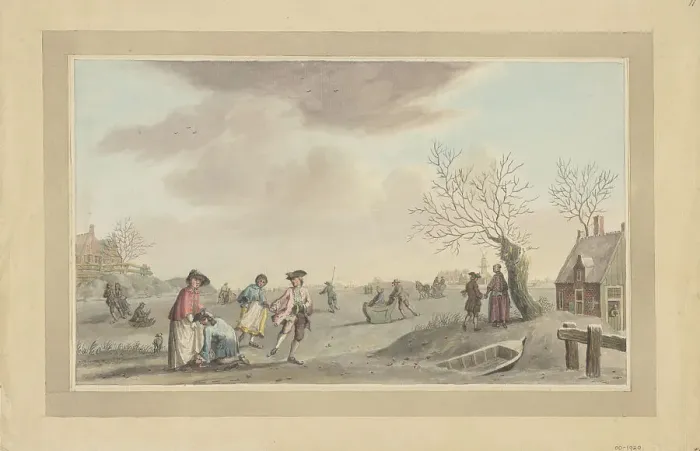 Framed Print : Ice scene, 1700-1800. Creator: Anon Framed Print : Ice scene, 1700-1800. Creator: Anon