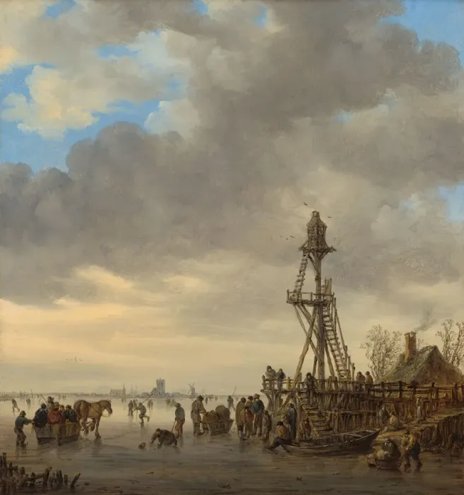 Framed Print : Ice Scene near a Wooden Observation Tower, 1646. Creator: Jan van Goyen Framed Print : Ice Scene near a Wooden Observation Tower, 1646. Creator: Jan van Goyen