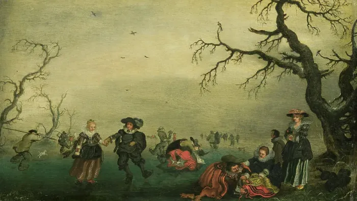 Framed Print : Ice Skaters, 1625. Creator: Adriaen van de Venne Framed Print : Ice Skaters, 1625. Creator: Adriaen van de Venne