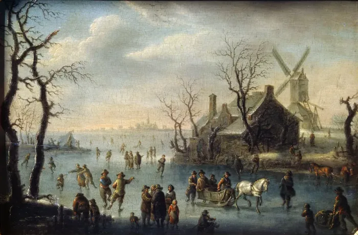 Framed Print : Ice Skaters, 17th century. Artist: Klaes Molenaer Framed Print : Ice Skaters, 17th century. Artist: Klaes Molenaer