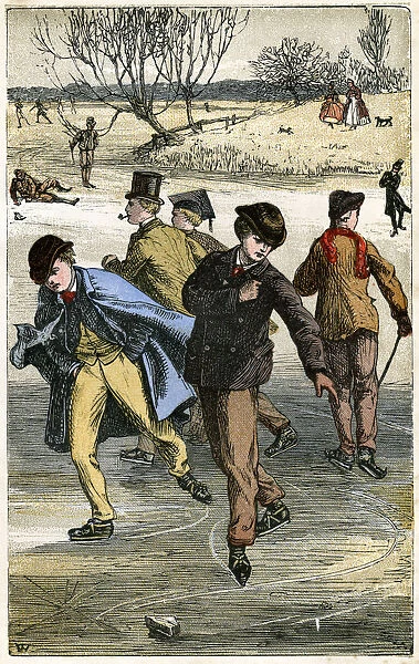 Ice skating, 19th century(?)