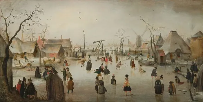 Framed Print : Ice-Skating in a Village, c.1610. Creator: Hendrick Avercamp Framed Print : Ice-Skating in a Village, c.1610. Creator: Hendrick Avercamp