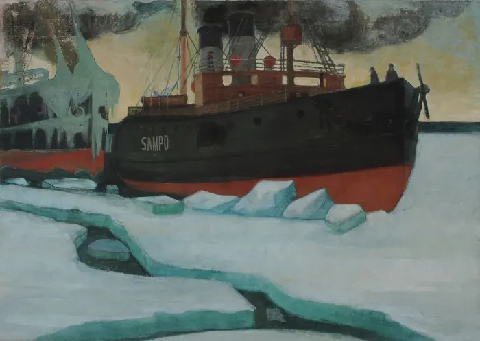 Framed Print : Icebreaker, 1900. Creator: Juho Rissanen Framed Print : Icebreaker, 1900. Creator: Juho Rissanen