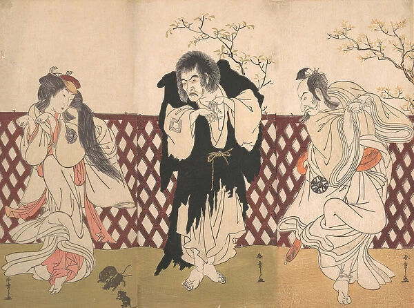 Ichikawa Danjuro IV in the Role of the Monk Mongaku from the Play Hana-zumo Genji-biki, 1775. Creator: Shunsho