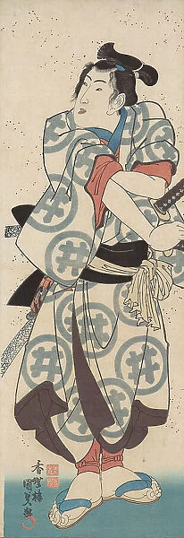 Ichikawa Danjuro VIII as Sukeroku, from the play 'Sukeroku yukari Edo zakura' (The Flower..., 1832. Creator: Utagawa Kunisada)