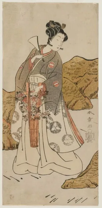 Framed Print : Ichikawa Monnosuke II as a Temple Page, early 1770s. Creator: Katsukawa Shunsho (Japanese Framed Print : Ichikawa Monnosuke II as a Temple Page, early 1770s. Creator: Katsukawa Shunsho (Japanese