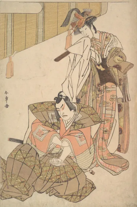 Framed Print : The Third Ichikawa Yaozo and Mimasu Tokujiro, probably 1785. Creator: Shunsho Framed Print : The Third Ichikawa Yaozo and Mimasu Tokujiro, probably 1785. Creator: Shunsho