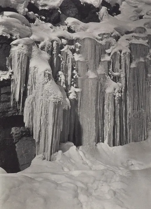 Framed Print : Icicles on the road to Murren, Switzerland, 1920s. Creator: Harry Moult Framed Print : Icicles on the road to Murren, Switzerland, 1920s. Creator: Harry Moult