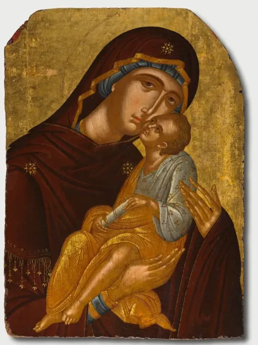Framed Print : Icon of the Mother of God and Infant Christ (Virgin Eleousa), c. 1425-50. Creator