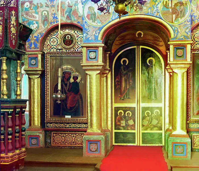 Framed Print : Iconostasis in the Church of John the Theologian, Rostov Velikii, 1911. Creator: Sergey Mikhaylovich Prokudin-Gorsky