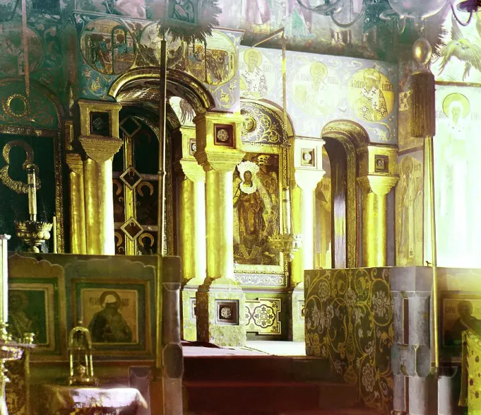 Framed Print : Iconostasis in the Church of the Resurrection, Rostov Velikii, 1911. Creator: Sergey Mikhaylovich Prokudin-Gorsky