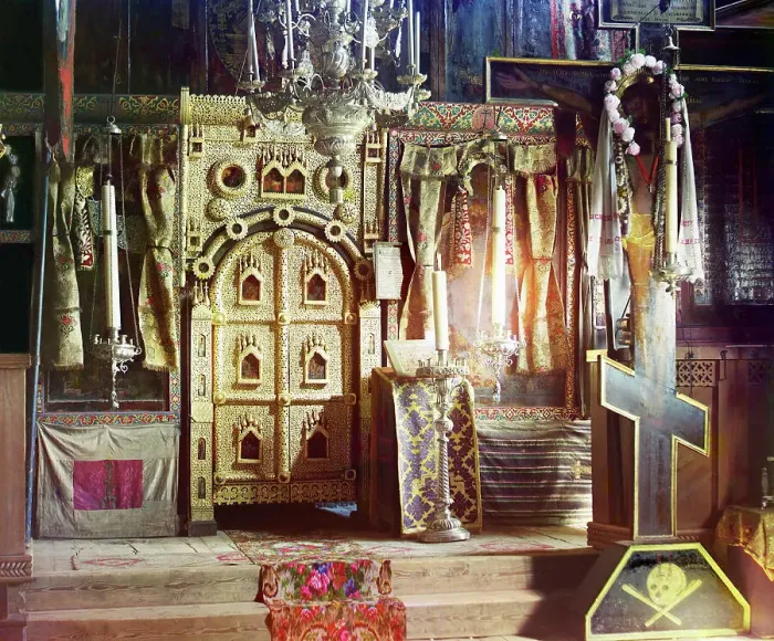 Framed Print : Iconostasis in the Church of Saint John the Theologian, Rostov Velikii, 1911. Creator: Sergey Mikhaylovich Prokudin-Gorsky