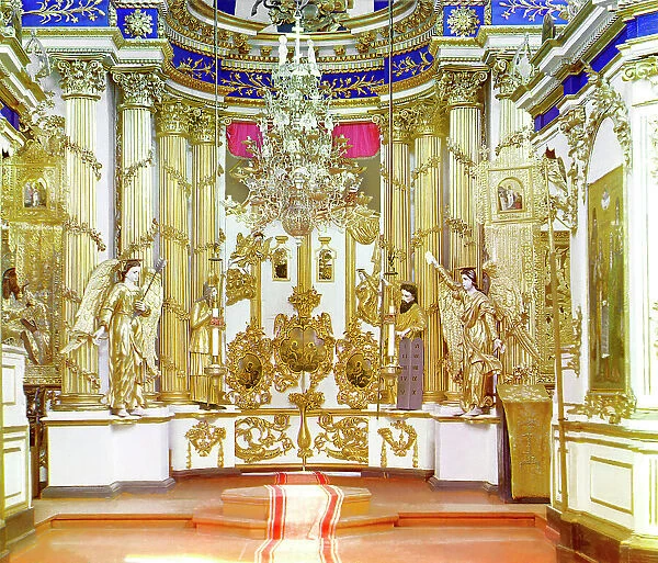 Iconostasis in the Church of the Transfiguration [Belozersk, Russian Empire], 1909. Creator: Sergey Mikhaylovich Prokudin-Gorsky