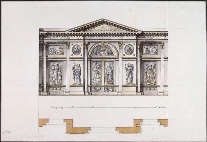 Framed Print : Iconostasis in the Smolny Convent of the Resurrection in St. Petersburg, 1780s. Artist: Quarenghi, Giacomo Antonio Domenico (1744-1817)