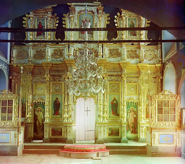 Iconostasis in Trinity Cathedral in the city of Ialutorovsk, 1912. Creator: Sergey Mikhaylovich Prokudin-Gorsky