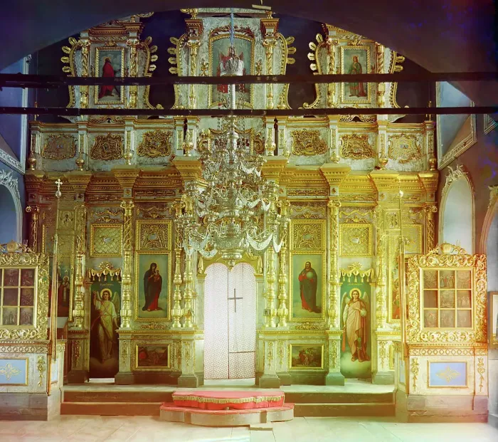 Framed Print : Iconostasis in Trinity Cathedral in the city of Ialutorovsk, 1912. Creator: Sergey Mikhaylovich Prokudin-Gorsky