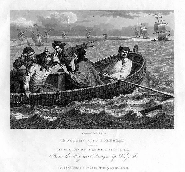 The idle prentice turn d away and sent to sea, plate V of Industry and Idleness, 1833. Artist: Henry Adlard
