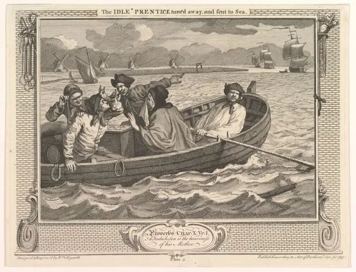 Framed Print : The Idle Prentice Turned Away and Sent to Sea (Industry and Idleness, plate Framed Print : The Idle Prentice Turned Away and Sent to Sea (Industry and Idleness, plate