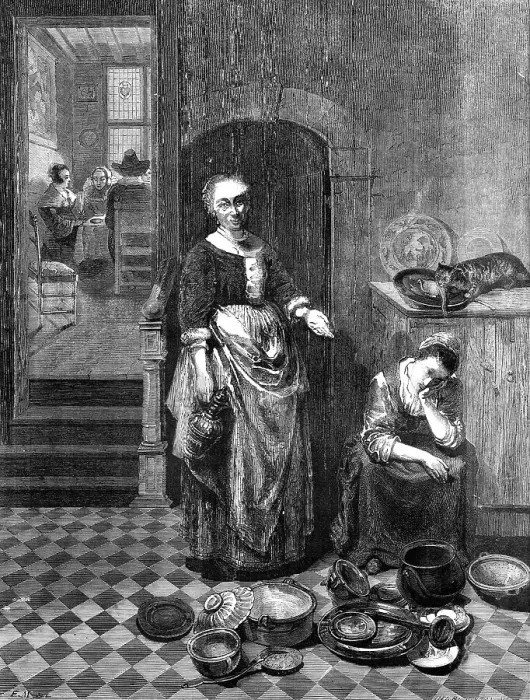 Framed Print : The Idle Servant - in the National Gallery - painted by Nicolas Maes, 1857. Creator: Henry Duff Linton. The Idle Servant - in the National Gallery - painted by Nicolas Maes, 1857. Creator: Henry Duff Linton Framed Print : The Idle Servant - in the National Gallery - painted by Nicolas Maes, 1857. Creator: Henry Duff Linton. The Idle Servant - in the National Gallery - painted by Nicolas Maes, 1857. Creator: Henry Duff Linton