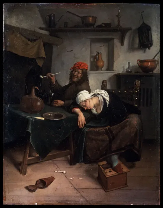 Framed Print : The Idlers, c1660. Artist: Jan Steen Framed Print : The Idlers, c1660. Artist: Jan Steen