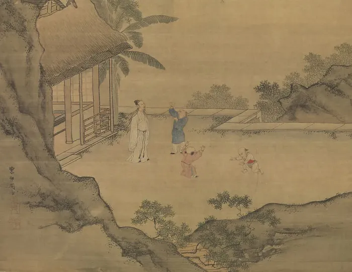 Framed Print : Idly Watching Children Catch Willow Flowers, Early16th cen. Creator: Zhou Chen, (Chou Ch'en) (ca. 1460-after 1535) Framed Print : Idly Watching Children Catch Willow Flowers, Early16th cen. Creator: Zhou Chen, (Chou Ch'en) (ca. 1460-after 1535)