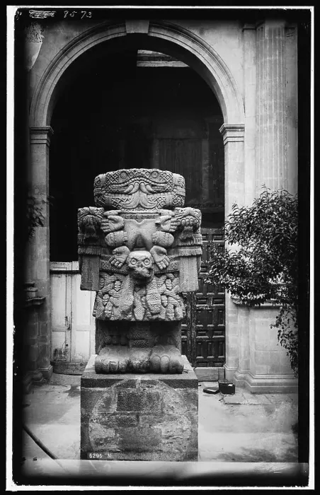 Framed Print : Idol, Teoyaomiqui i.e. Coatlicue, between 1880 and 1897. Creator: William H. Jackson Framed Print : Idol, Teoyaomiqui i.e. Coatlicue, between 1880 and 1897. Creator: William H. Jackson