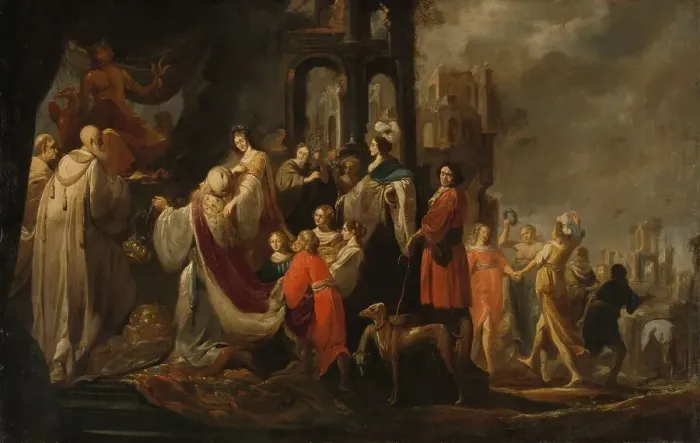 Framed Print : The Idolatry of King Solomon, 1635-1655. Creator: Jacob Hogers Framed Print : The Idolatry of King Solomon, 1635-1655. Creator: Jacob Hogers