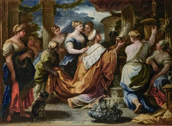Framed Print : The Idolatry of King Solomon, c1684. Creator: Giordano, Luca (1632-1705) Framed Print : The Idolatry of King Solomon, c1684. Creator: Giordano, Luca (1632-1705)