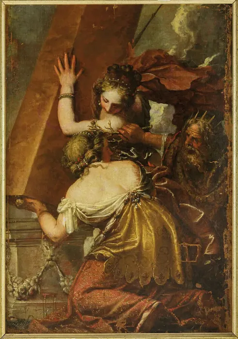 Framed Print : The Idolatry of King Solomon. Creator: Liberi; Pietro (1605-1687) Framed Print : The Idolatry of King Solomon. Creator: Liberi; Pietro (1605-1687)