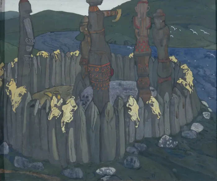Framed Print : Idols, 1901. Artist: Roerich, Nicholas (1874-1947) Framed Print : Idols, 1901. Artist: Roerich, Nicholas (1874-1947)