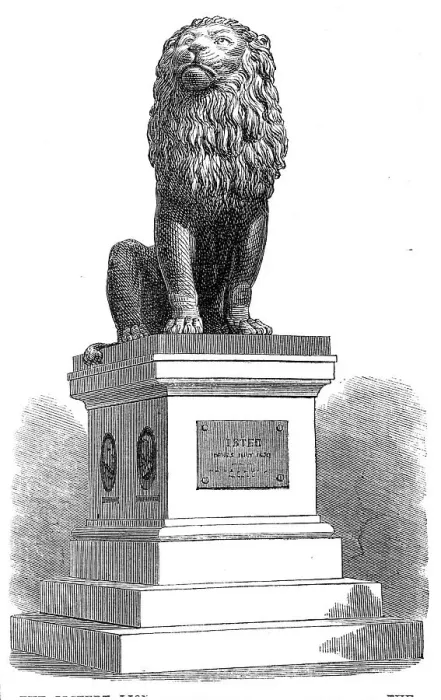 Framed Print : The Idstedt Lion at Flensburg, monument of the Schleswig-Holstein-War of 1850, (1864). Creator: Unknown Framed Print : The Idstedt Lion at Flensburg, monument of the Schleswig-Holstein-War of 1850, (1864). Creator: Unknown