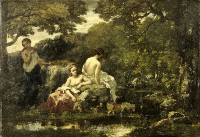 Framed Print : Idyll, 1853. Creator: Narcisse Virgile Diaz de la Pena Framed Print : Idyll, 1853. Creator: Narcisse Virgile Diaz de la Pena