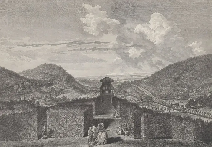 Framed Print : Ier Vue du Parc de Neu-Waldeck prise du Pavillon Chinois vers l'Orient, from Views of the... 1782. Creators: Jakob Matthias Schmutzer, Carl Conti, Clemens Kohl, Franz Karl Zoller Framed Print : Ier Vue du Parc de Neu-Waldeck prise du Pavillon Chinois vers l'Orient, from Views of the... 1782. Creators: Jakob Matthias Schmutzer, Carl Conti, Clemens Kohl, Franz Karl Zoller