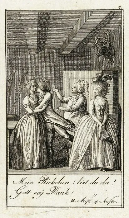 Framed Print : Iffland's Jager, 1786. Creator: Daniel Nikolaus Chodowiecki Framed Print : Iffland's Jager, 1786. Creator: Daniel Nikolaus Chodowiecki