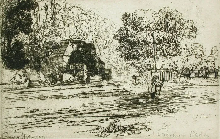 Framed Print : Iffley Mill, 1870. Creator: Francis Seymour Haden Framed Print : Iffley Mill, 1870. Creator: Francis Seymour Haden