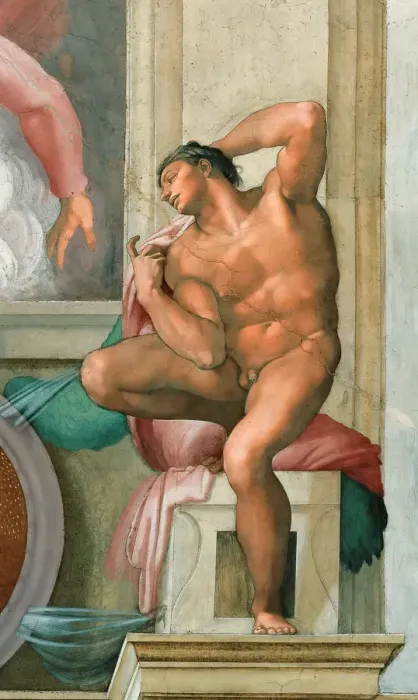 Framed Print : Ignudo (Sistine Chapel ceiling in the Vatican), 1508-1512 Framed Print : Ignudo (Sistine Chapel ceiling in the Vatican), 1508-1512