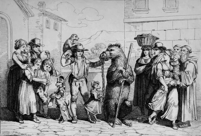 Framed Print : Il Ballo dell Orso, 1815. Creator: Bartolomeo Pinelli Framed Print : Il Ballo dell Orso, 1815. Creator: Bartolomeo Pinelli