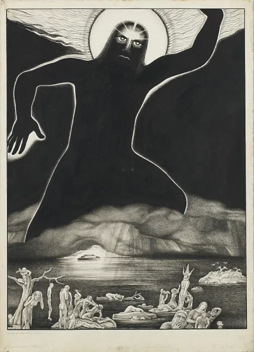 Framed Print : Il castigo di Dio (The Chastisement of God), 1934. Creator: Martini, Alberto (1876-1954) Framed Print : Il castigo di Dio (The Chastisement of God), 1934. Creator: Martini, Alberto (1876-1954)