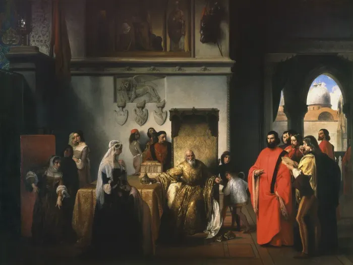 Framed Print : Il doge Francesco Foscari destituito, 1844 Framed Print : Il doge Francesco Foscari destituito, 1844
