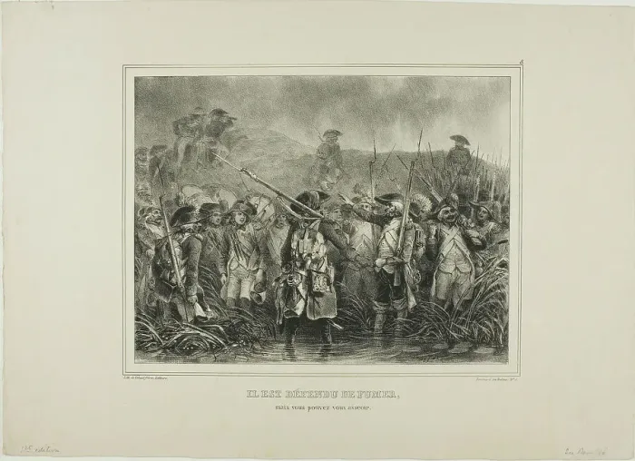 Framed Print : Il est défendu de fumer, mais vous pouvez vous asseoir, 1834. Creator: Auguste Raffet Framed Print : Il est défendu de fumer, mais vous pouvez vous asseoir, 1834. Creator: Auguste Raffet