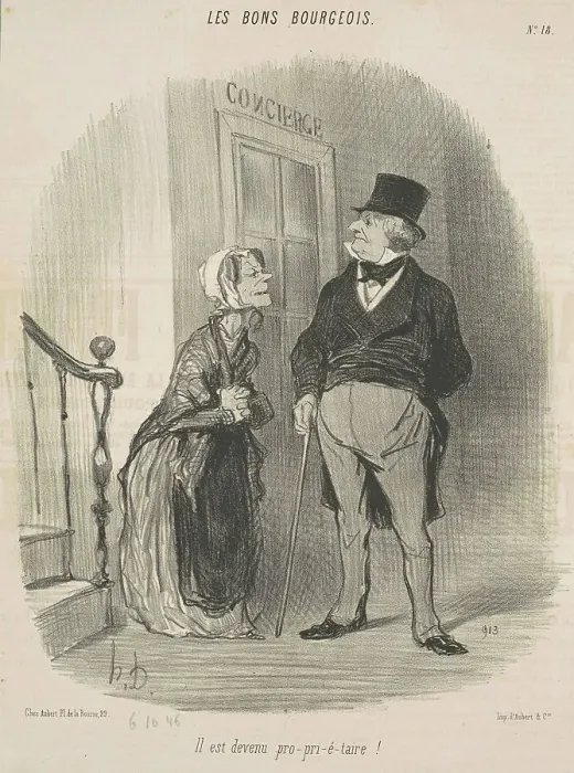 Framed Print : Il est devenu pro-pri-é-taire!, 19th century. Creator: Honore Daumier Framed Print : Il est devenu pro-pri-é-taire!, 19th century. Creator: Honore Daumier