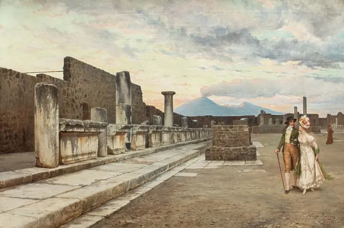 Framed Print : Il foro a Pompei. Creator: Bazzani, Luigi (1836-1927) Framed Print : Il foro a Pompei. Creator: Bazzani, Luigi (1836-1927)