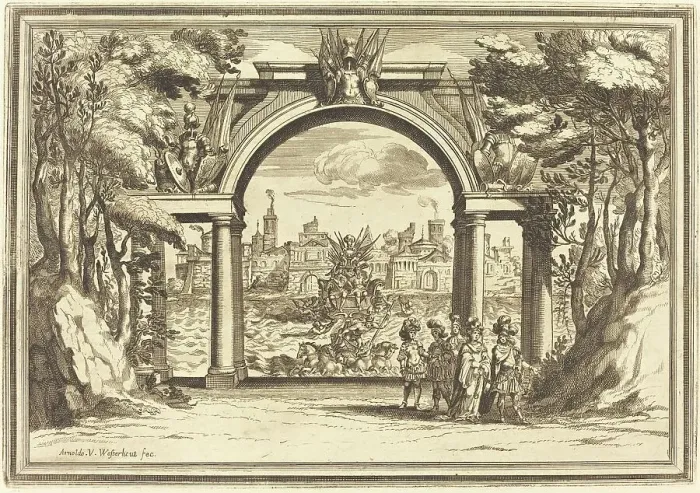 Framed Print : Il Greco in Troia: Plate 1. Creator: Arnold van Westerhout Framed Print : Il Greco in Troia: Plate 1. Creator: Arnold van Westerhout