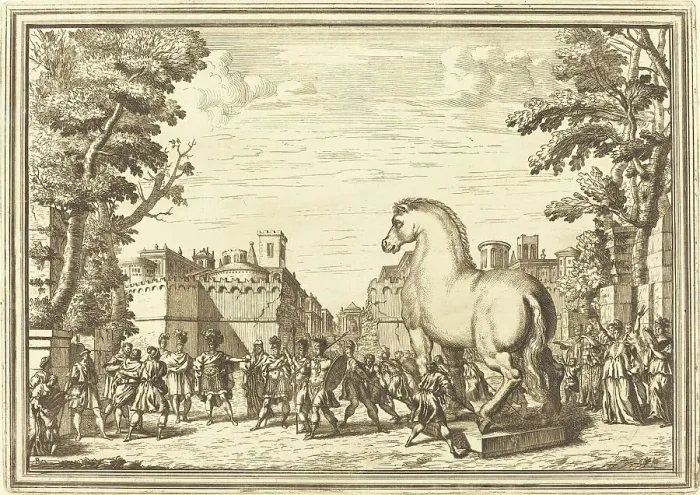 Framed Print : Il Greco in Troia: Plate 4. Creator: Arnold van Westerhout