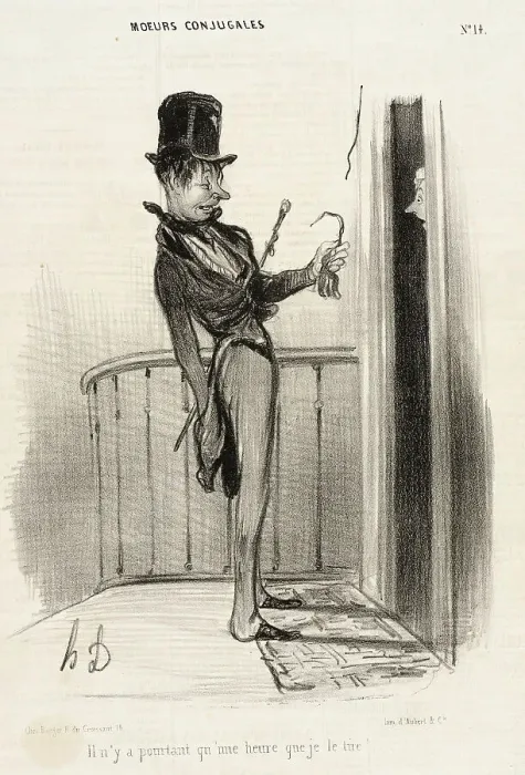 Framed Print : Il n'y a pourtant qu'une heure qu je tire, 1839. Creator: Honore Daumier Framed Print : Il n'y a pourtant qu'une heure qu je tire, 1839. Creator: Honore Daumier