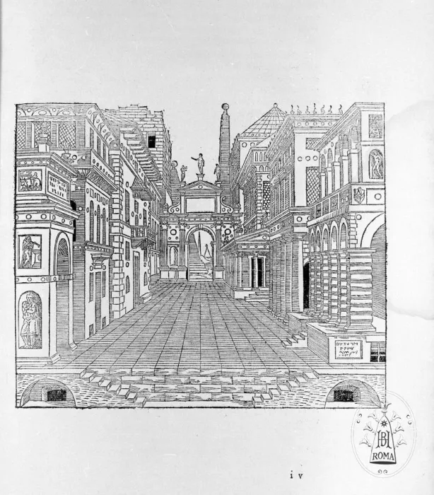 Framed Print : Il secondo libro della perspettiva (Scena Tragica). Artist: Serlio, Sebastiano (1475-c. 1554) Framed Print : Il secondo libro della perspettiva (Scena Tragica). Artist: Serlio, Sebastiano (1475-c. 1554)