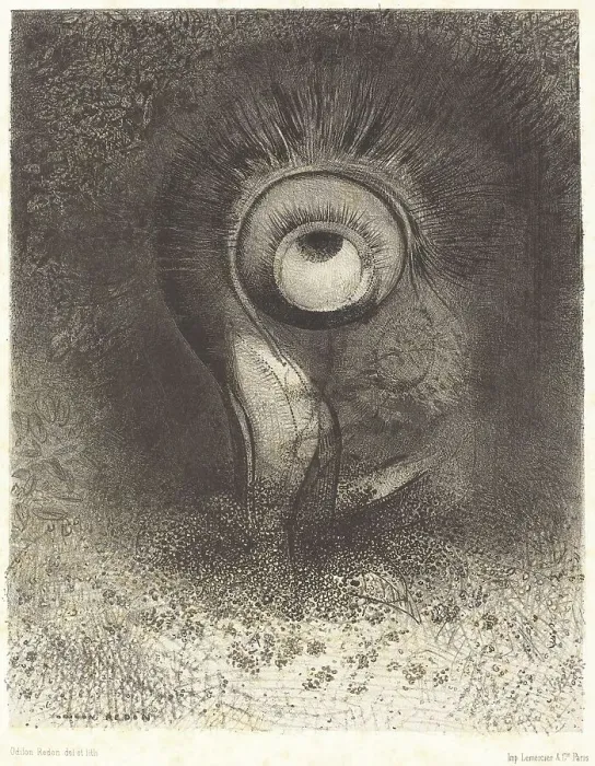 Framed Print : Il y eut peut-etre une vision premiere essayee dans la fleur (There was perhaps a first vision... 1 Creator: Odilon Redon) Framed Print : Il y eut peut-etre une vision premiere essayee dans la fleur (There was perhaps a first vision... 1 Creator: Odilon Redon)