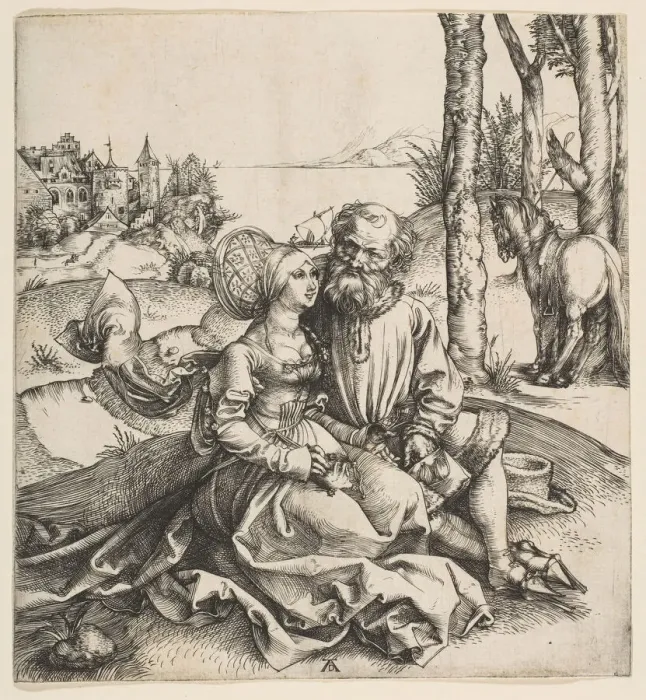 Framed Print : The Ill-Assorted Couple, ca. 1495. Creator: Albrecht Durer